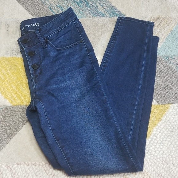AOS Darkwash Button Fly Jeans Size 27 - Picture 1 of 6